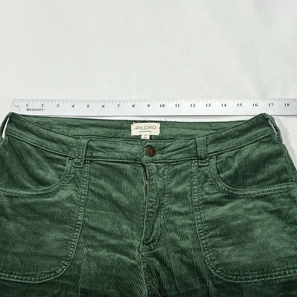 Anthropologie Pilcro Women Green Corduroy Flare Bootcut Leg Pants Size 32P 32X29 - Picture 9 of 12